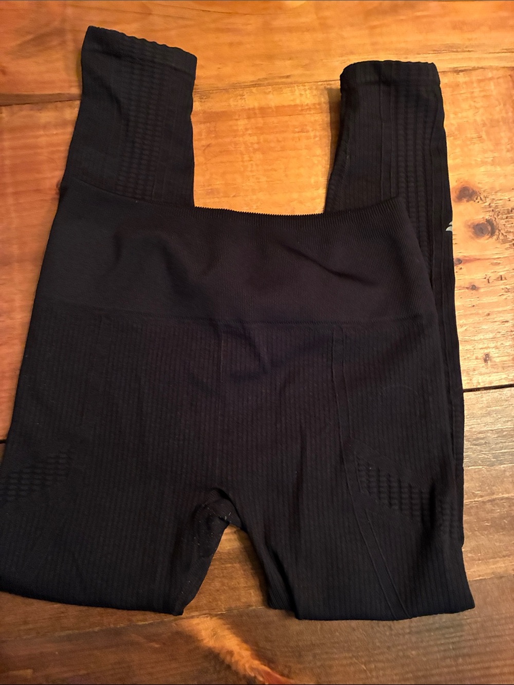 Fabletics Black High-Rise Ribbed Leggings